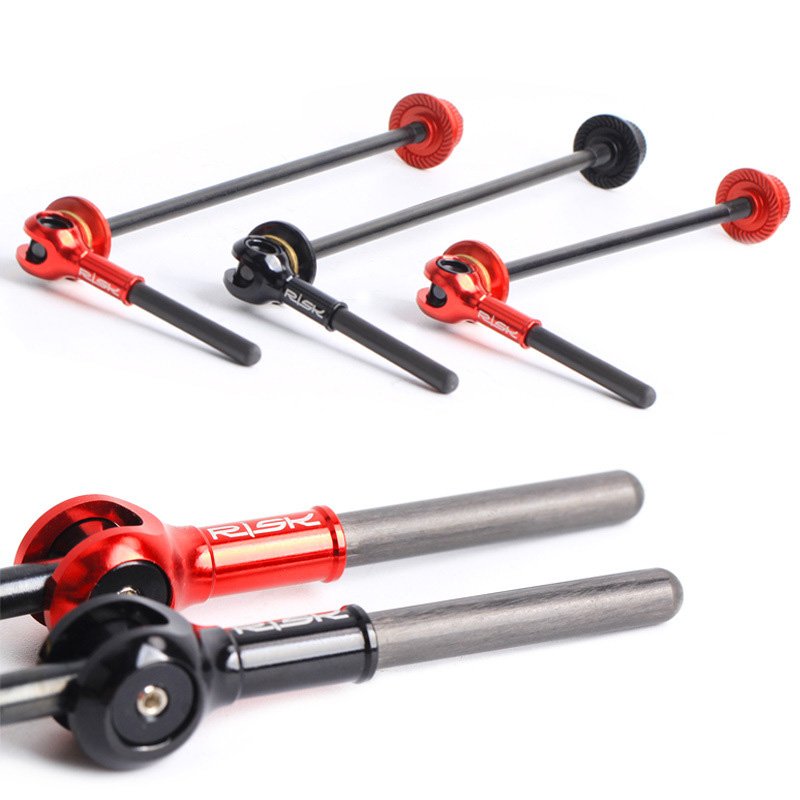 RISK Parts Bicycle Quick Release Skewers Titanium Alloy Quick Release Lever Mountain Road Carbon Fiber Titanium Axle Wheelset Hub Skewers RA119