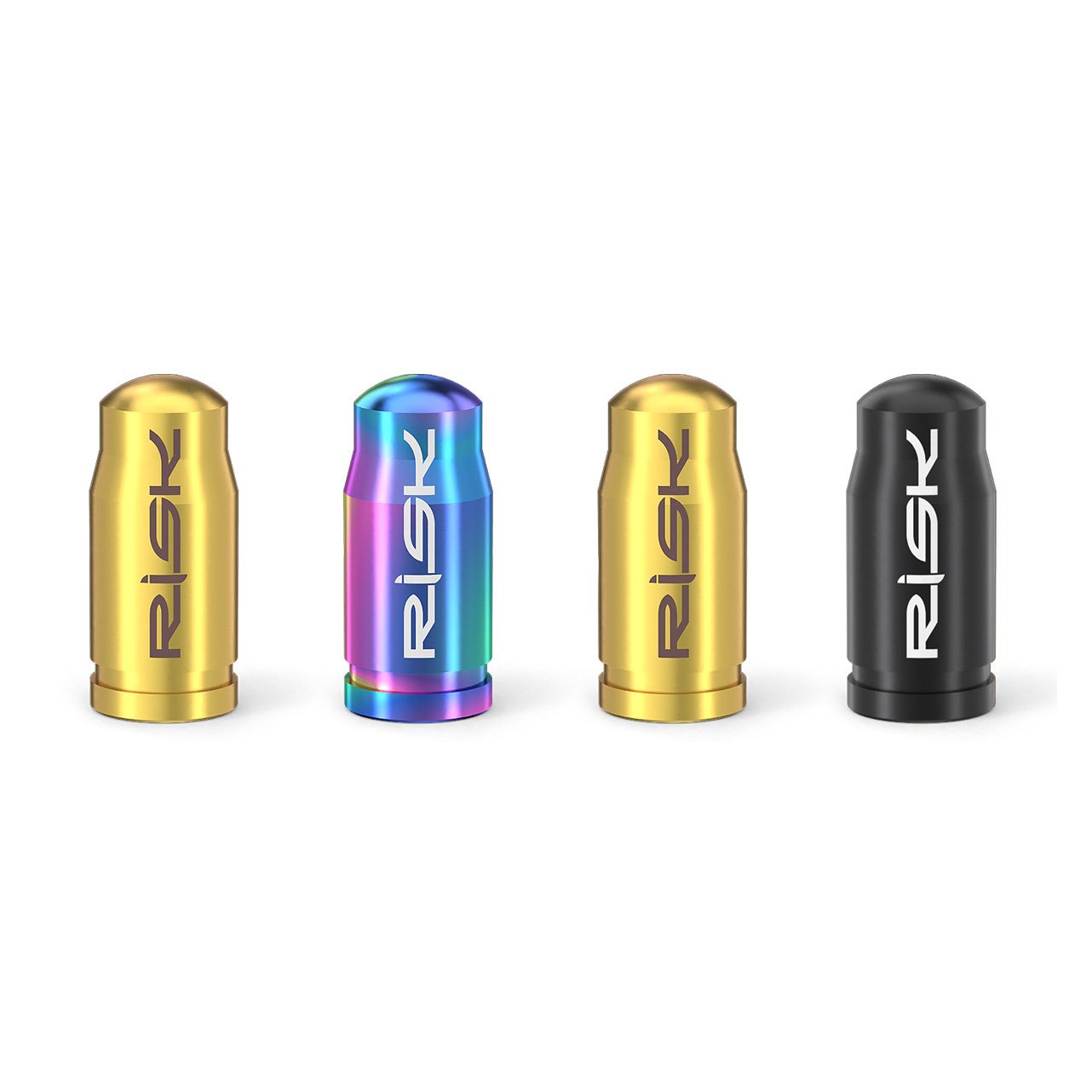 RISK Rarts Bicycle Valve Caps for Mountain and Road Bikes Titanium Alloy Presta and Schrader Valve French and American Dust Covers Nut and Cap FV55/AV55
