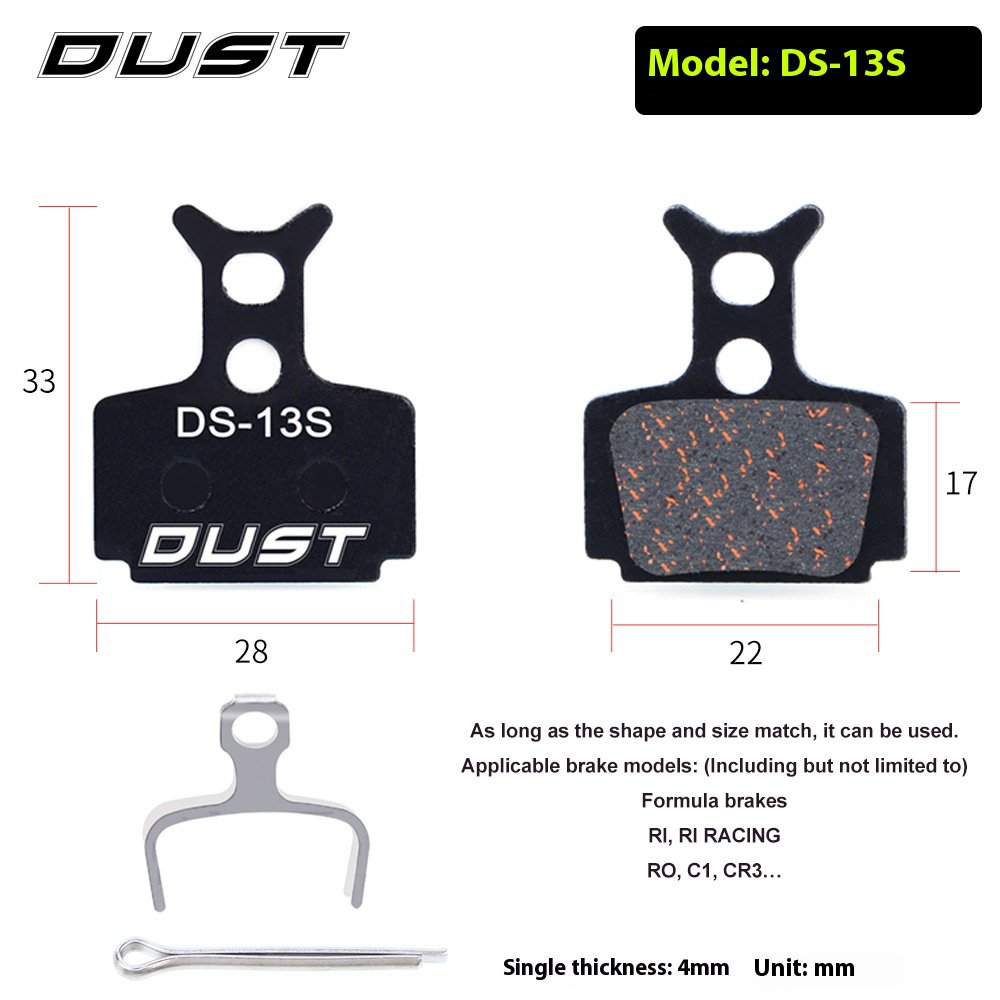 RISK Parts DUST Mountain Bike Disc Brake Pads Resin Semi-Metallic for M446 E3 M355 Brakes DS Series