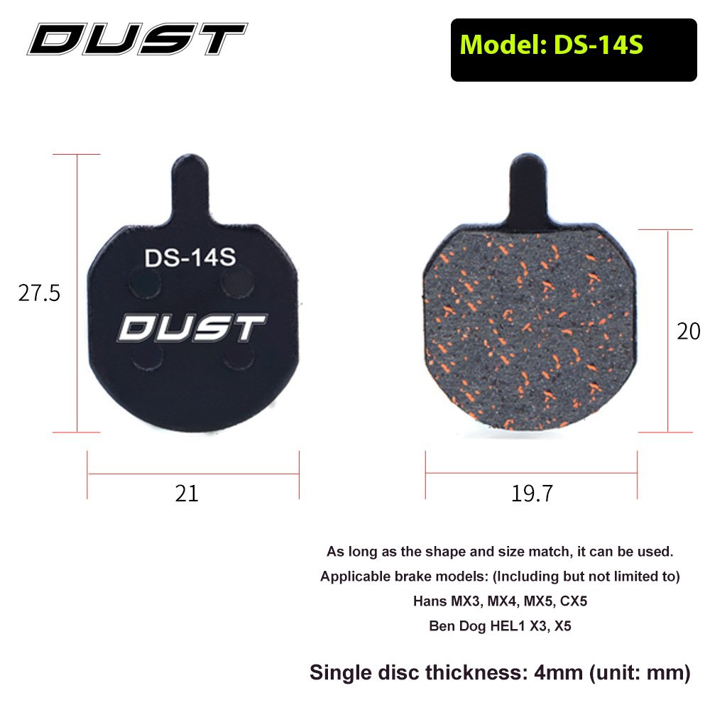 RISK Parts DUST Mountain Bike Disc Brake Pads Resin Semi-Metallic for M446 E3 M355 Brakes DS Series