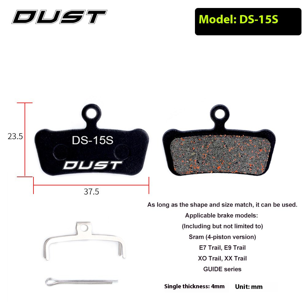 RISK Parts DUST Mountain Bike Disc Brake Pads Resin Semi-Metallic for M446 E3 M355 Brakes DS Series