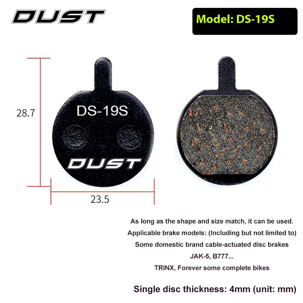 RISK Parts DUST Mountain Bike Disc Brake Pads Resin Semi-Metallic for M446 E3 M355 Brakes DS Series