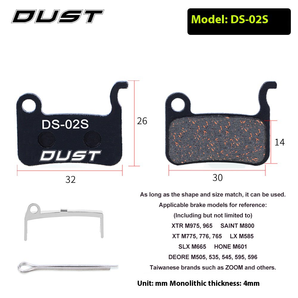 RISK Parts DUST Mountain Bike Disc Brake Pads Resin Semi-Metallic for M446 E3 M355 Brakes DS Series