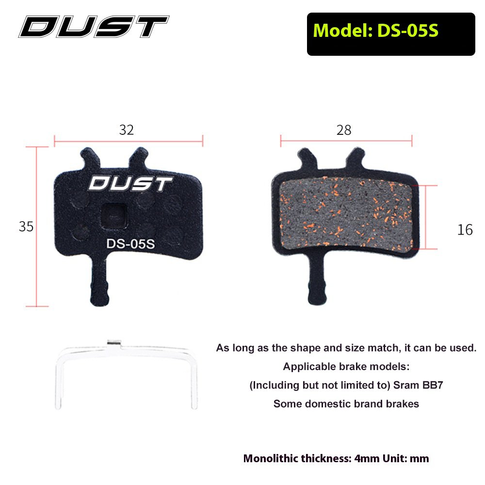 RISK Parts DUST Mountain Bike Disc Brake Pads Resin Semi-Metallic for M446 E3 M355 Brakes DS Series