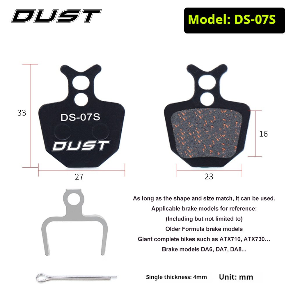 RISK Parts DUST Mountain Bike Disc Brake Pads Resin Semi-Metallic for M446 E3 M355 Brakes DS Series