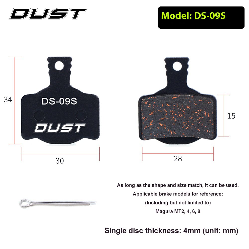 RISK Parts DUST Mountain Bike Disc Brake Pads Resin Semi-Metallic for M446 E3 M355 Brakes DS Series