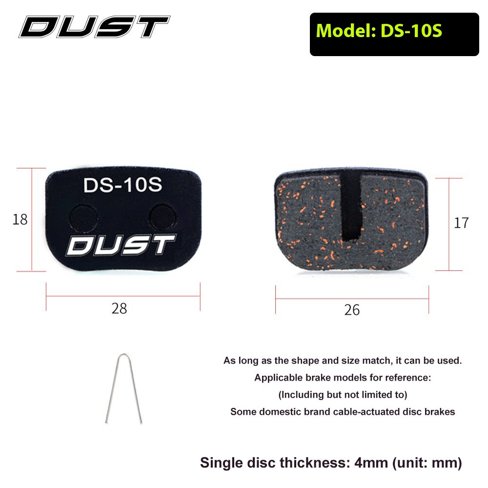 RISK Parts DUST Mountain Bike Disc Brake Pads Resin Semi-Metallic for M446 E3 M355 Brakes DS Series