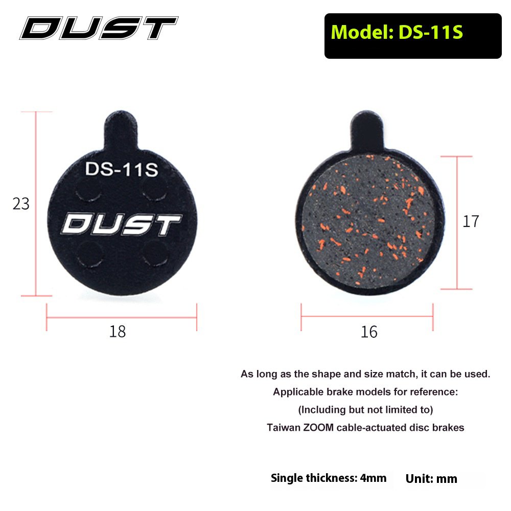 RISK Parts DUST Mountain Bike Disc Brake Pads Resin Semi-Metallic for M446 E3 M355 Brakes DS Series