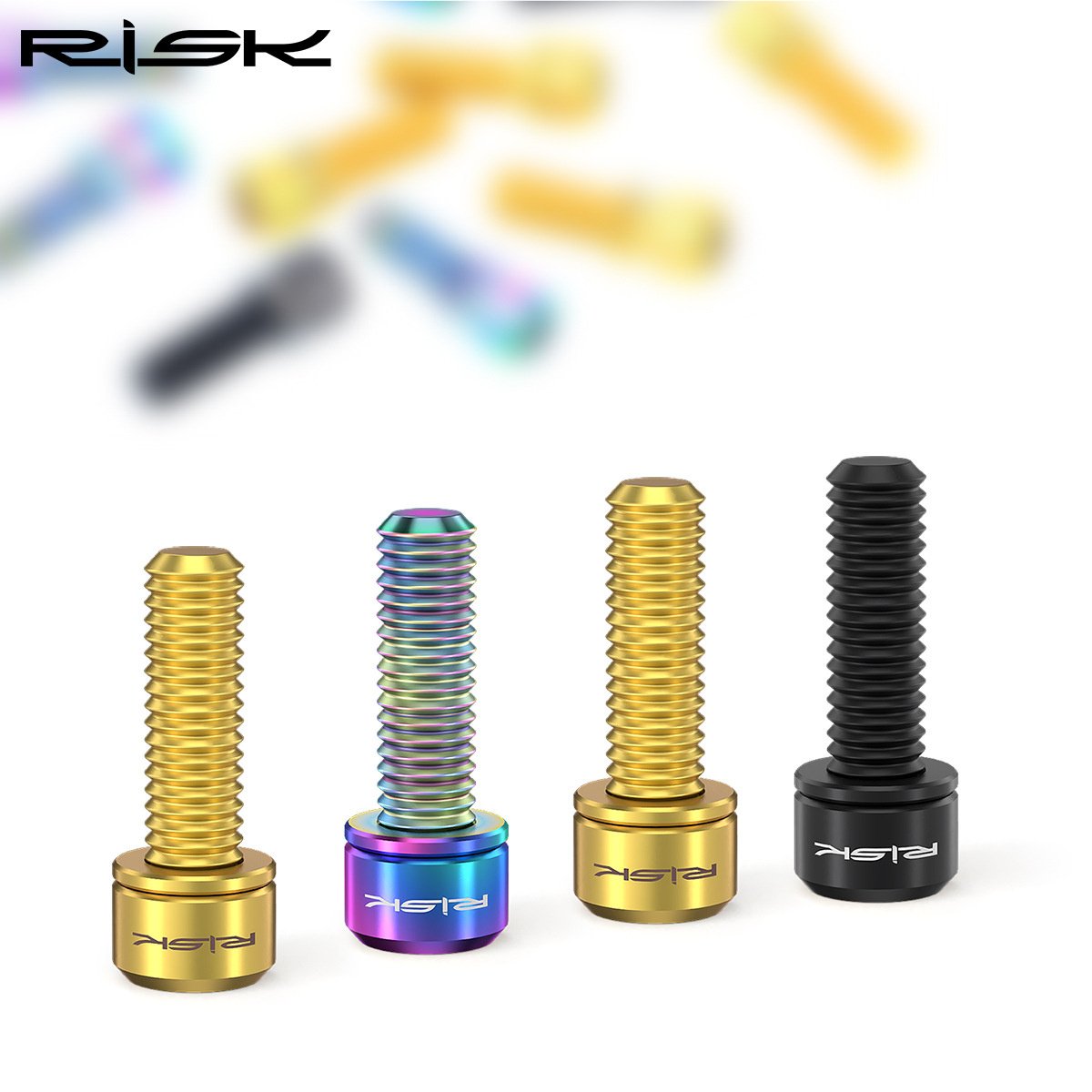 RISK Parts Mountain Bike M6x18/20 Brake Caliper Colorful Titanium Alloy Washer Screws Bolts RT035/036