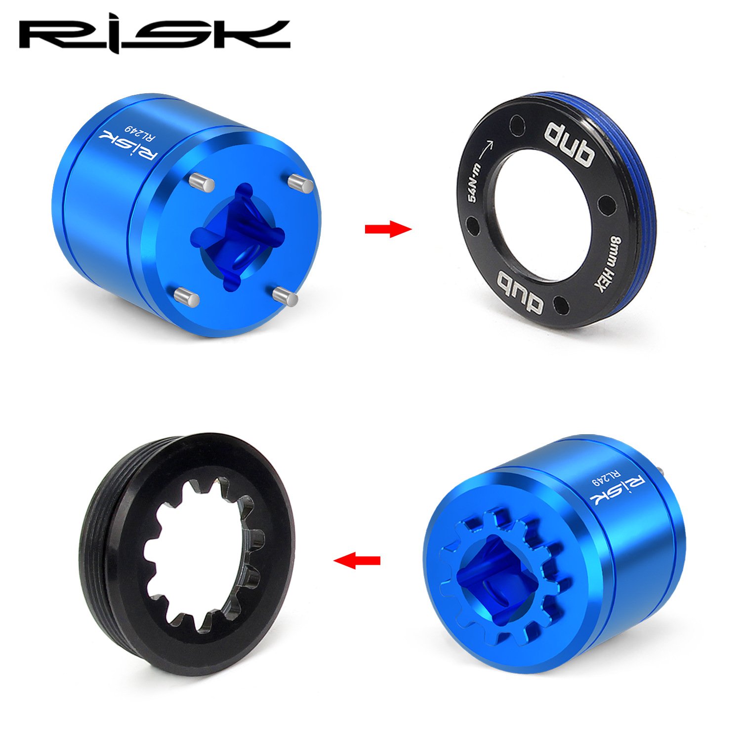 RISK Parts Bicycle DUB Crankset Cover Removal Tool XTR M9100 Bottom Bracket Crank Screw Removal Tool RL249 RL247