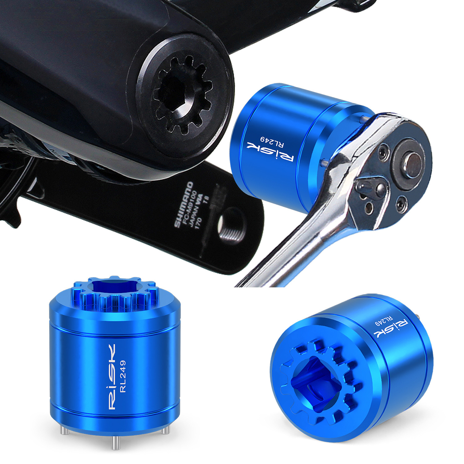 RISK Parts Bicycle DUB Crankset Cover Removal Tool XTR M9100 Bottom Bracket Crank Screw Removal Tool RL249 RL247