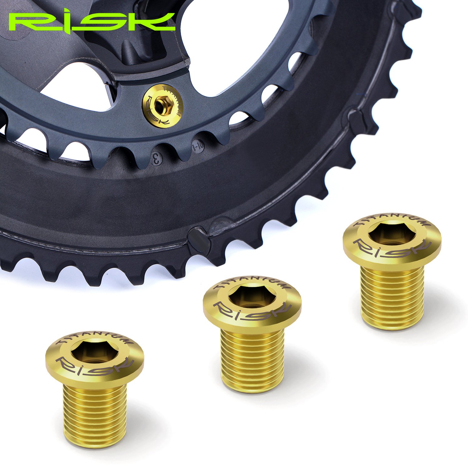 RISK Parts road bike titanium alloy chainring bolts screws kit M8x10 for 5800 UT6800 R8000 DA9000 R9100 RT049