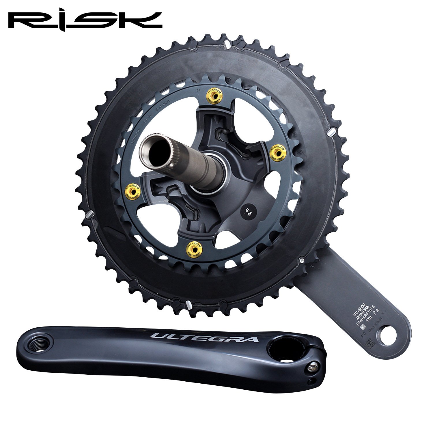 RISK Parts road bike titanium alloy chainring bolts screws kit M8x10 for 5800 UT6800 R8000 DA9000 R9100 RT049