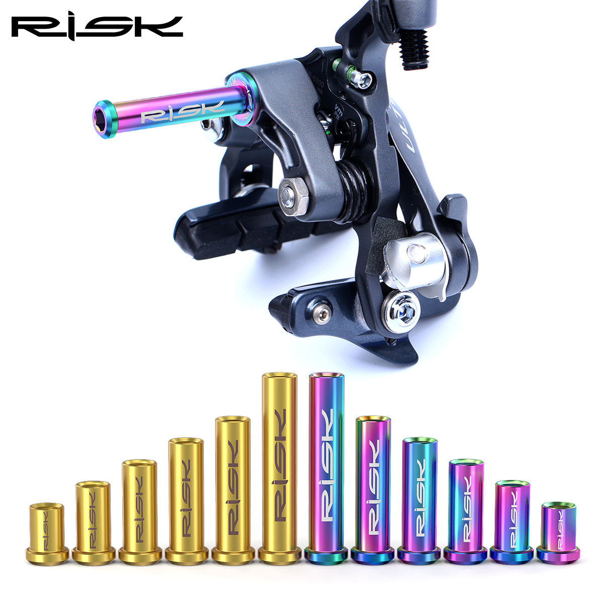 RISK Parts Titanium Alloy Road Bike C-Brake Caliper Nut Brake Pivot Fixing Screw Washer UT6800 DA RT052
