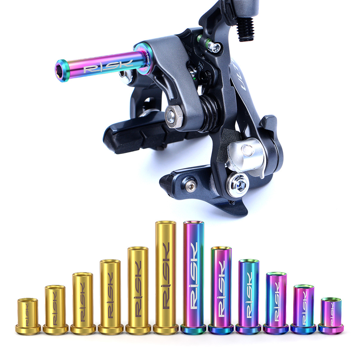 RISK Parts Titanium Alloy Road Bike C-Brake Caliper Nut Brake Pivot Fixing Screw Washer UT6800 DA RT052