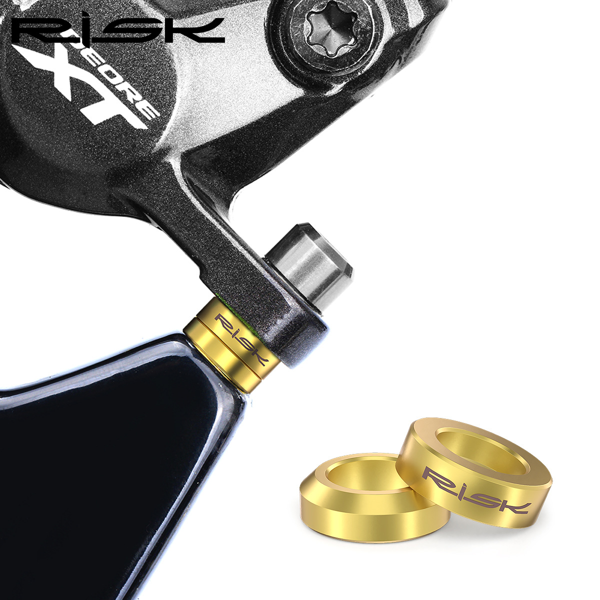 RISK Parts Mountain and BMX Bike M6 Titanium Alloy Screws Concave-Convex Washers Brake Caliper XT Disc Brake Fixing XTR RT064