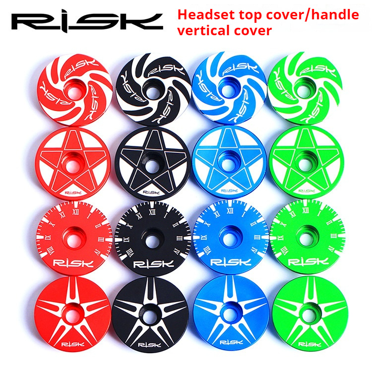 RISK Parts Aluminum Alloy Stem Cap CNC Headset Top Cap for Mountain Road and Fixed Gear Bikes Fork Locking Upper Cap