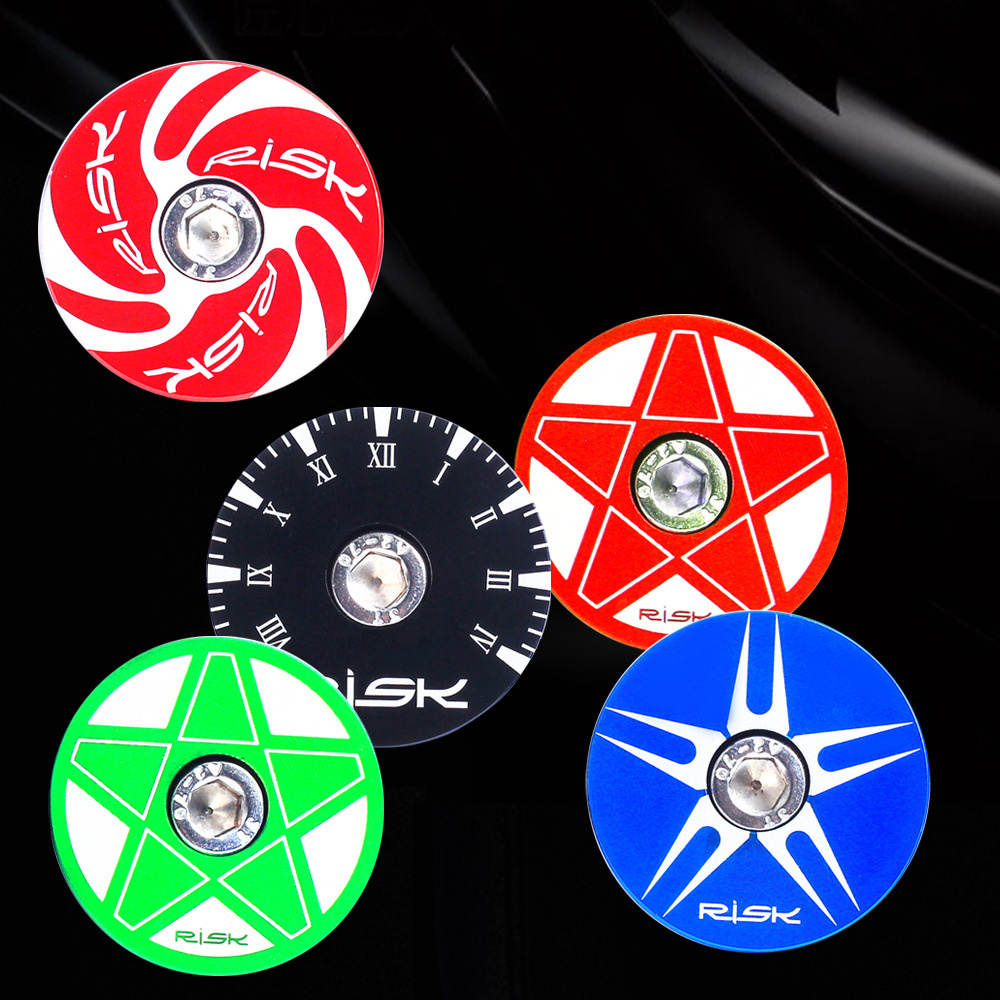 RISK Parts Aluminum Alloy Stem Cap CNC Headset Top Cap for Mountain Road and Fixed Gear Bikes Fork Locking Upper Cap