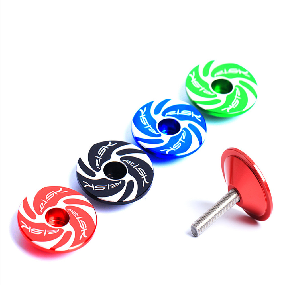 RISK Parts Aluminum Alloy Stem Cap CNC Headset Top Cap for Mountain Road and Fixed Gear Bikes Fork Locking Upper Cap