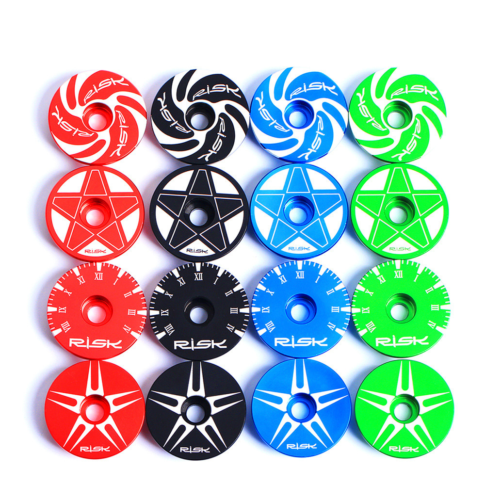 RISK Parts Aluminum Alloy Stem Cap CNC Headset Top Cap for Mountain Road and Fixed Gear Bikes Fork Locking Upper Cap