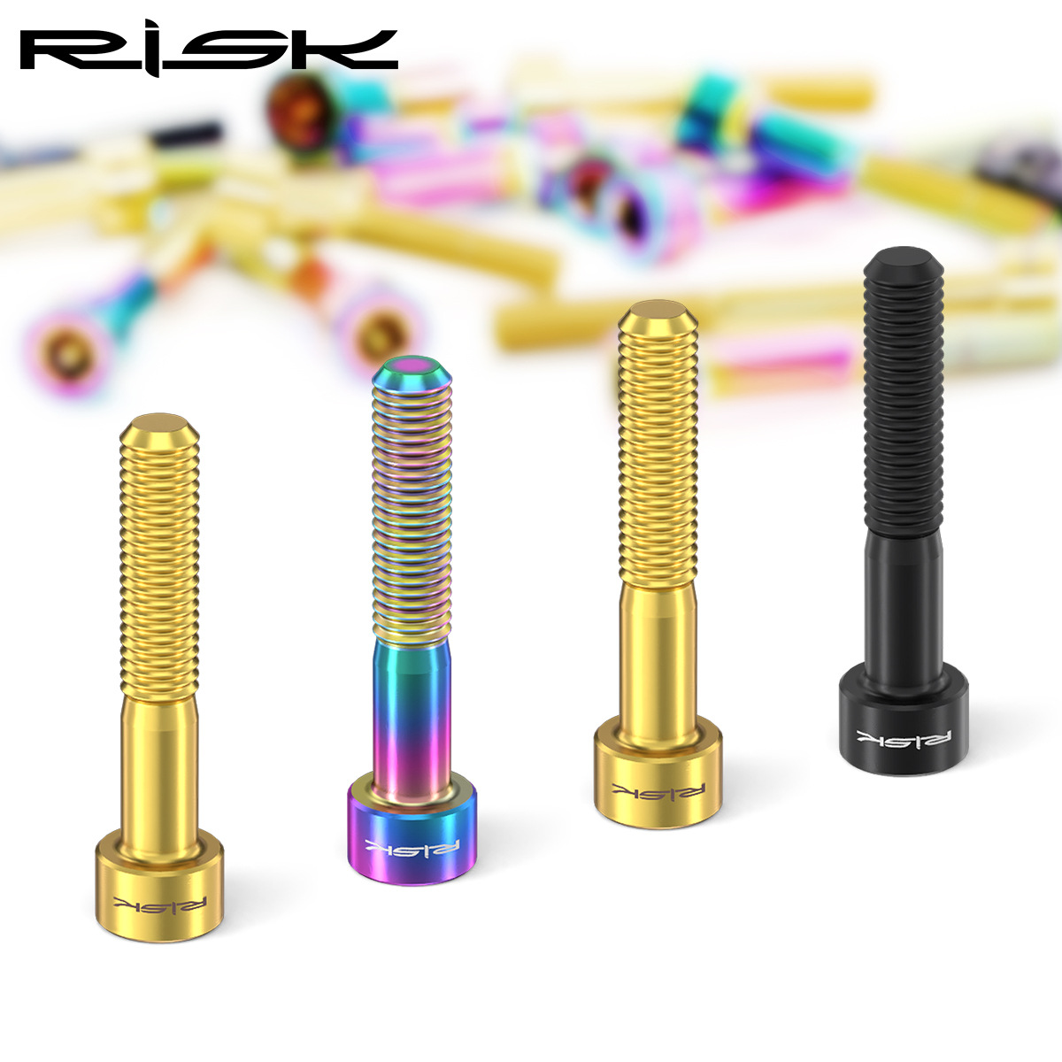 RISK Parts M6x30/35/40mm Titanium Alloy Stem Cap Screw Extended Disc Brake Caliper Oil Disc Fixing RT040