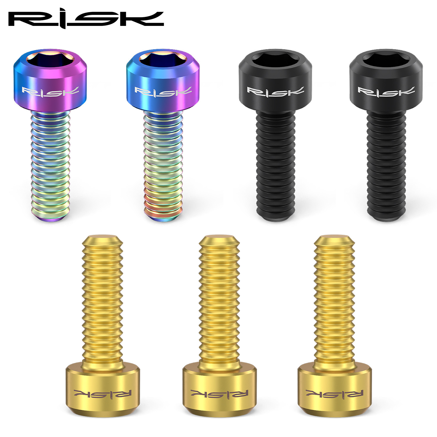 RISK Parts M6x16/18/20 Mountain Bike Disc Brake Caliper Fixing Screws Titanium Alloy Brake Screws RT032/RT033/RT034