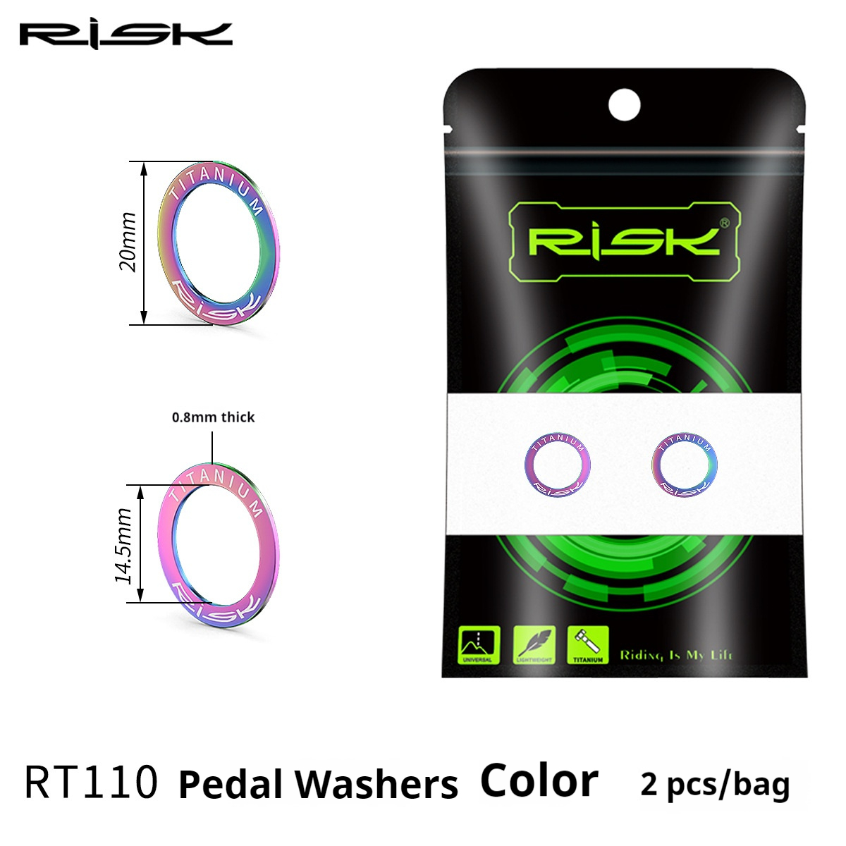 RISK Parts Mountain Road Bike Pedal Extended Axle Core Lock Pedal Extender Axle Conversion Pedal Extension RT109