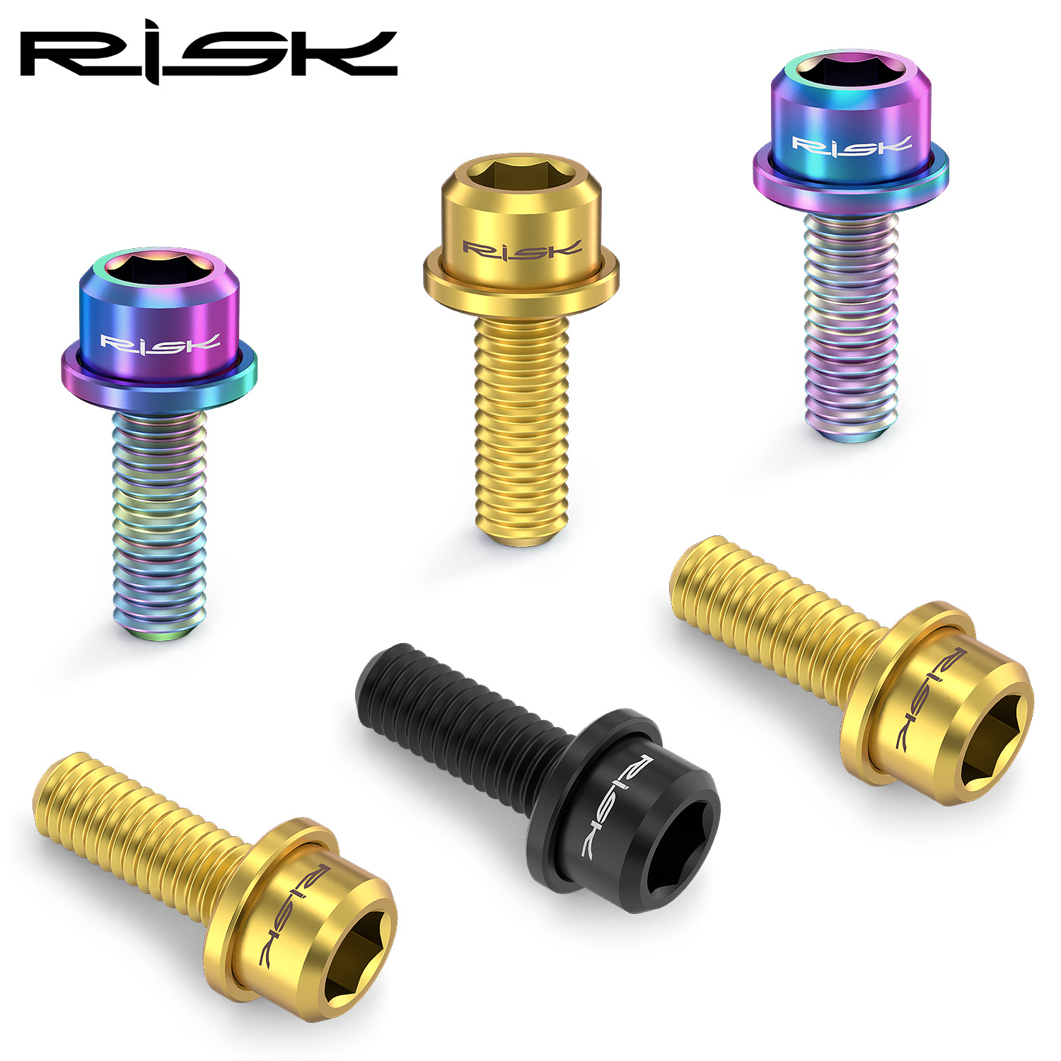 RISK Parts M6x18 Mountain Bike Disc Brake Caliper Fixing Titanium Alloy Screw Kit for SLX XT XTR RT038