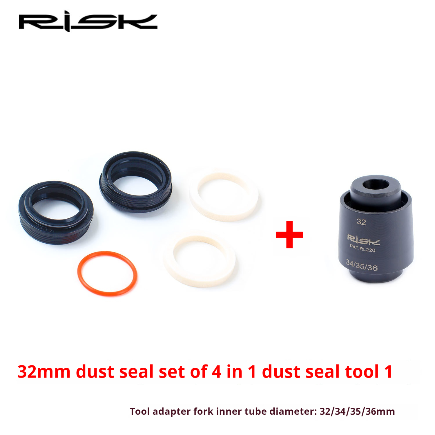 RISK Parts Mountain Bike Suspension Fork Dust Seal and Foam Ring 32/34/35/36mm Fork Dust Cover RA146