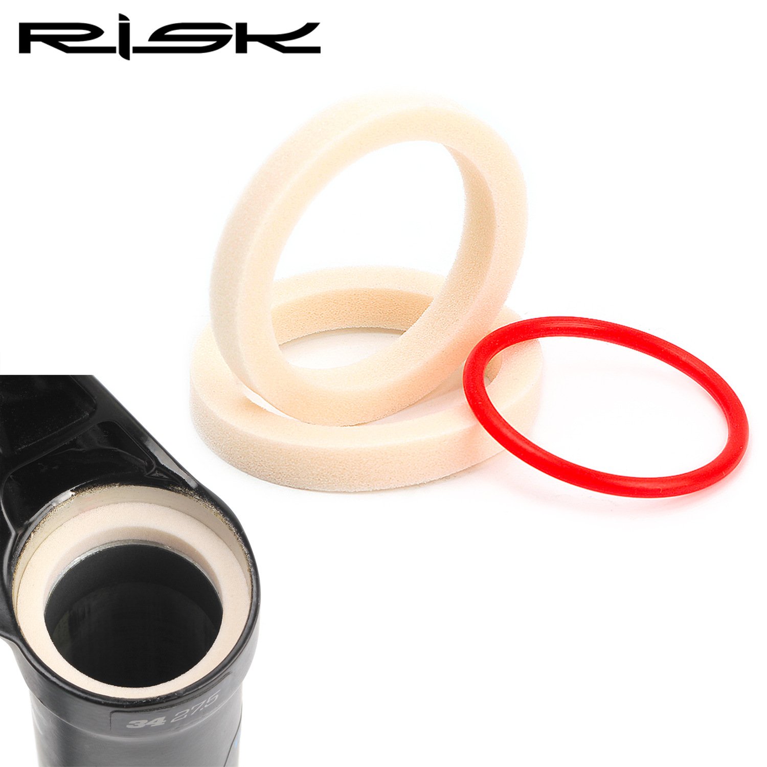 RISK Parts Shock Absorber Fork Oil-Absorbing Foam Rings for Mountain Bikes – Oil Seals Dust Seals Maintenance Foam Rings Oil Collection Rings 32/34/35/36MM RA143