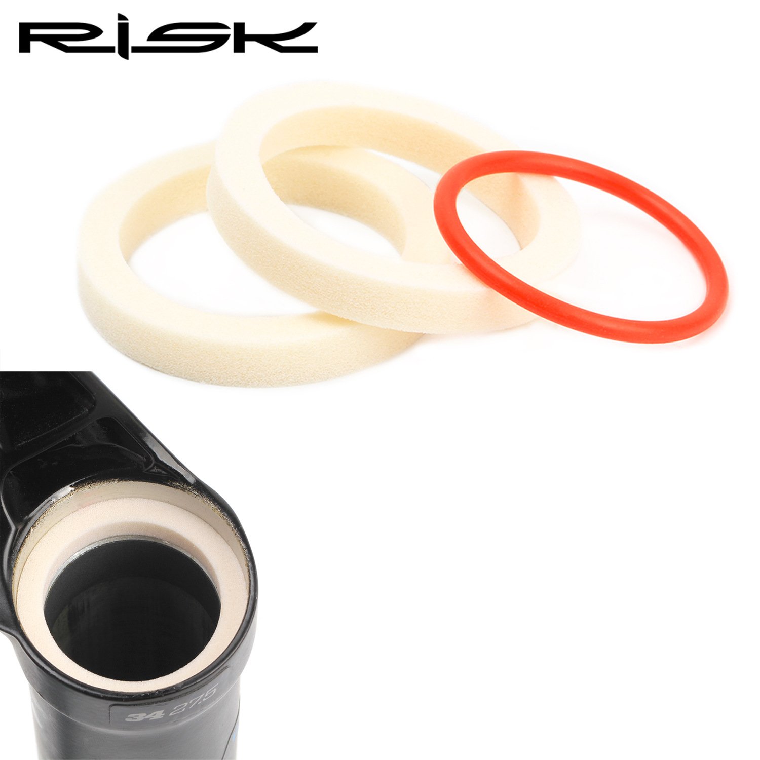 RISK Parts Shock Absorber Fork Oil-Absorbing Foam Rings for Mountain Bikes – Oil Seals Dust Seals Maintenance Foam Rings Oil Collection Rings 32/34/35/36MM RA143