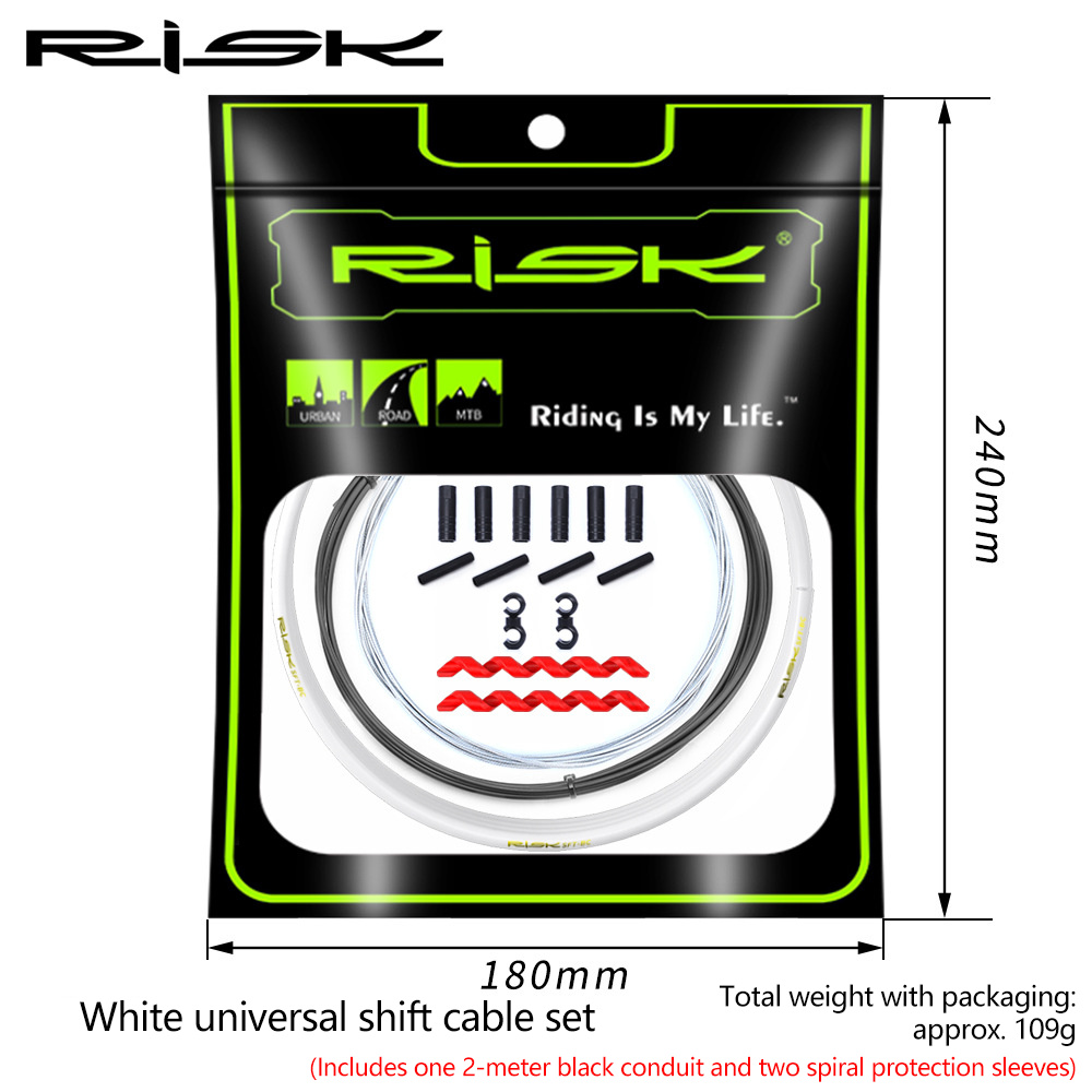 RISK Parts Bicycle Cable Housing Kit – Includes Gear and Brake Inner Cable Cores Suitable for Mountain and Road Bikes RC103