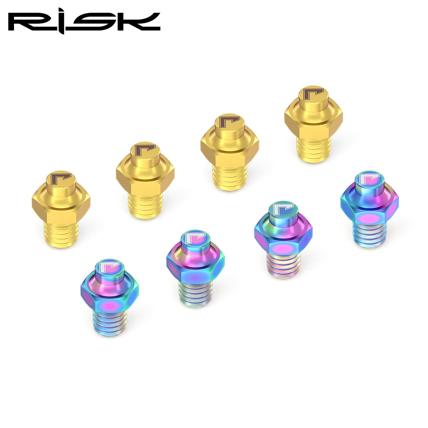 RISK Parts Mountain Bike XC Cross-Country Titanium Alloy Pedal Pins Hexagonal Anti-Slip Pins Boxed RT058 RT059