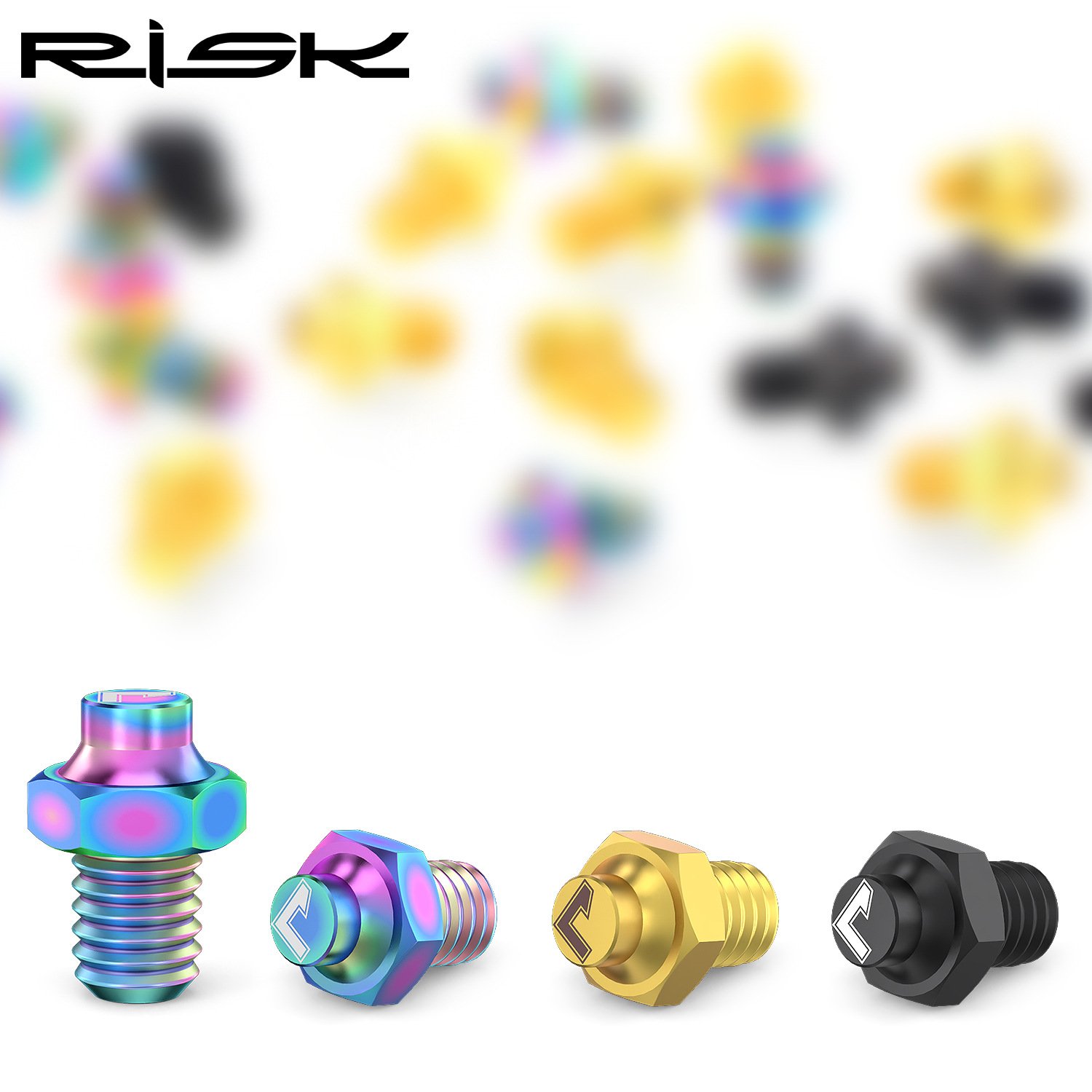 RISK Parts Mountain Bike XC Cross-Country Titanium Alloy Pedal Pins Hexagonal Anti-Slip Pins Boxed RT058 RT059