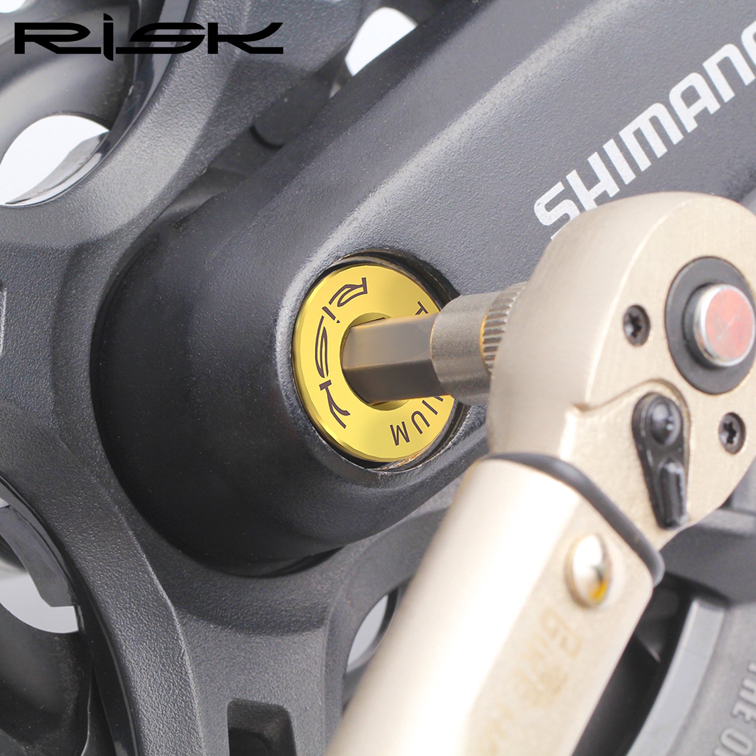 RISK Parts Mountain Bike Titanium Alloy Square Hole M8x15mm Middle Axle Fixing Screw Waterproof Small Cloth 412 Folding Bike RT125