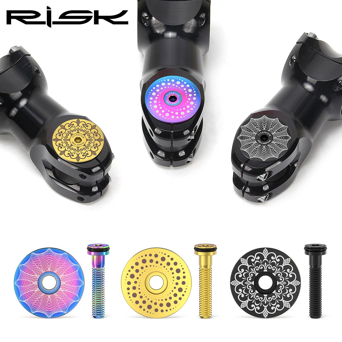 RISK Parts Titanium Alloy Headset Cap for Mountain and Road Bikes 28.6mm Fork RT103