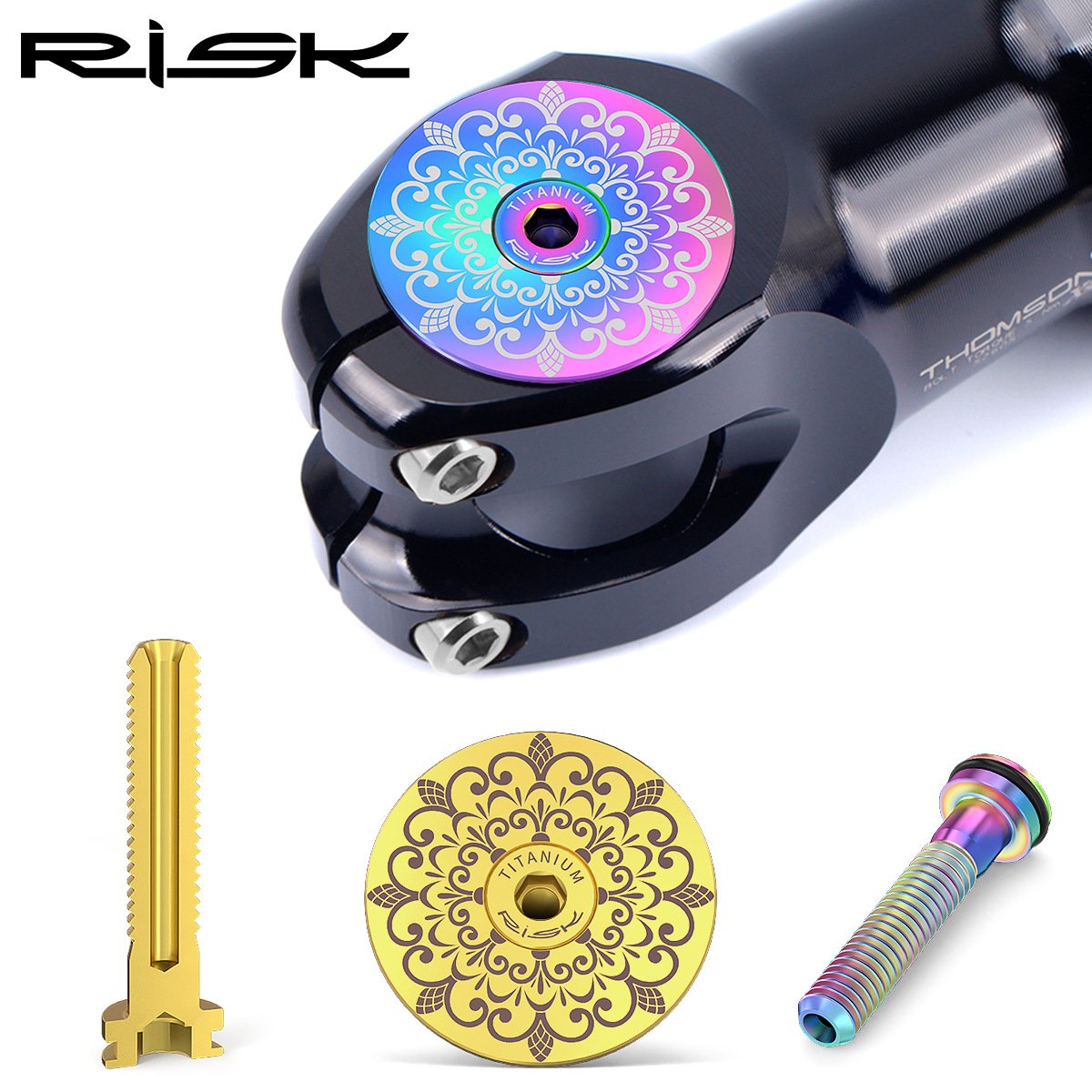 RISK Parts Titanium Alloy Headset Cap for Mountain and Road Bikes 28.6mm Fork RT103