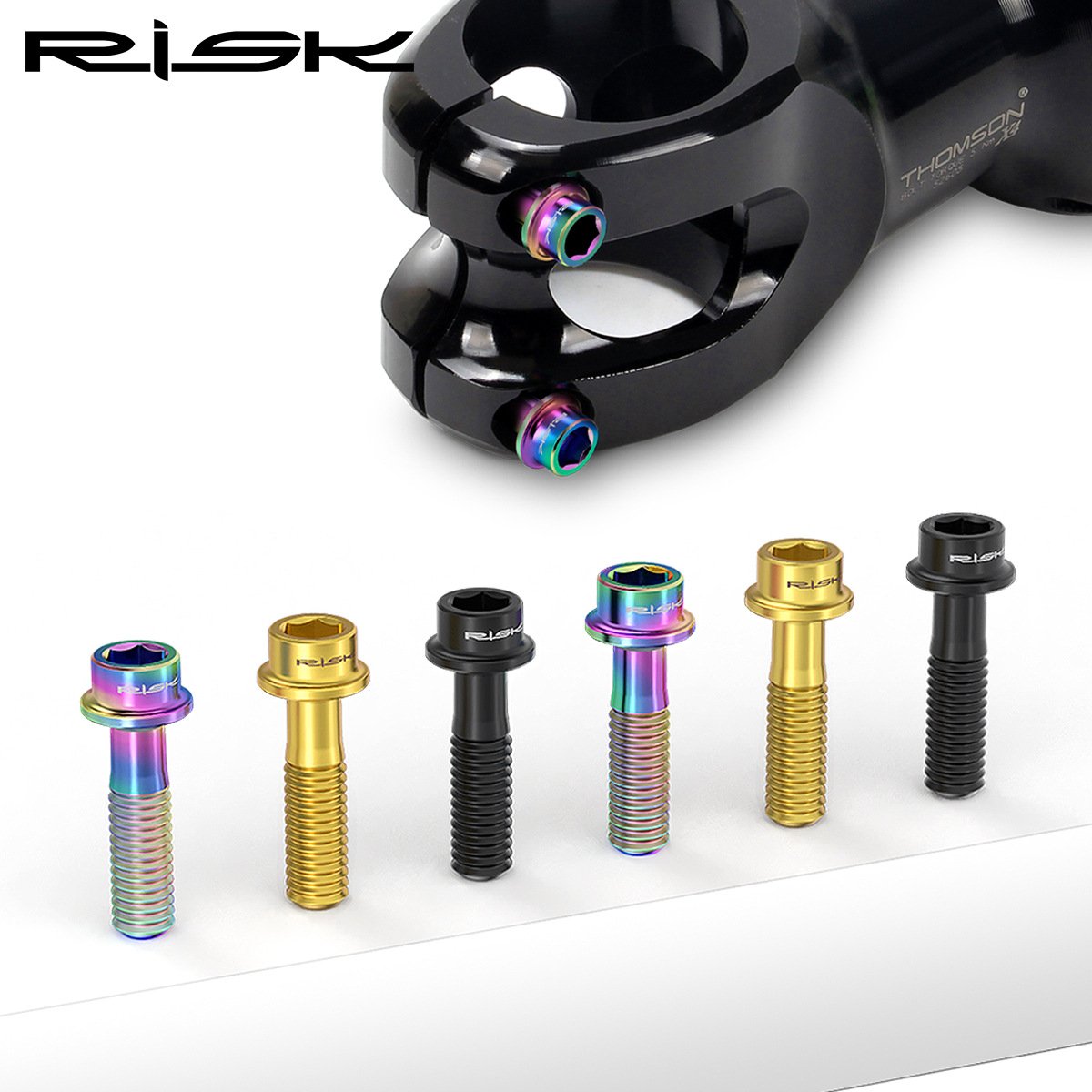 RISK Parts M5x18mm Mountain Bike Titanium Alloy Brake Lever Screw Hollow Fixing Flanged Head RT027 RT135