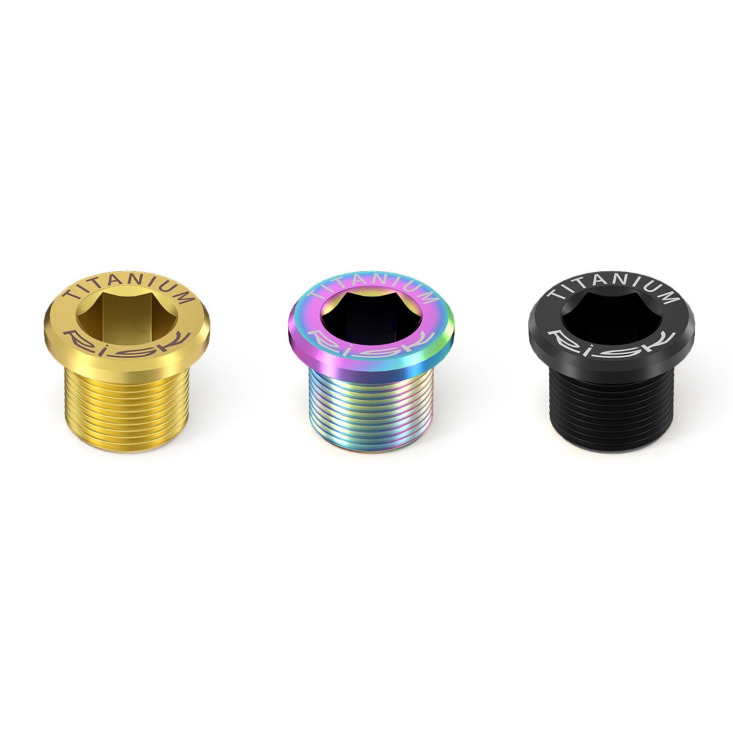 RISK Parts Mountain Bike Titanium Alloy Splined Crankset Axle Screw Colored ISIS Bolt M15x12mm RT046