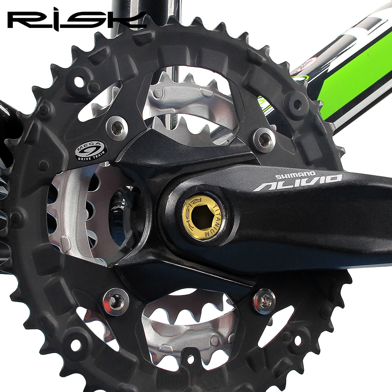 RISK Parts Mountain Bike Titanium Alloy Splined Crankset Axle Screw Colored ISIS Bolt M15x12mm RT046