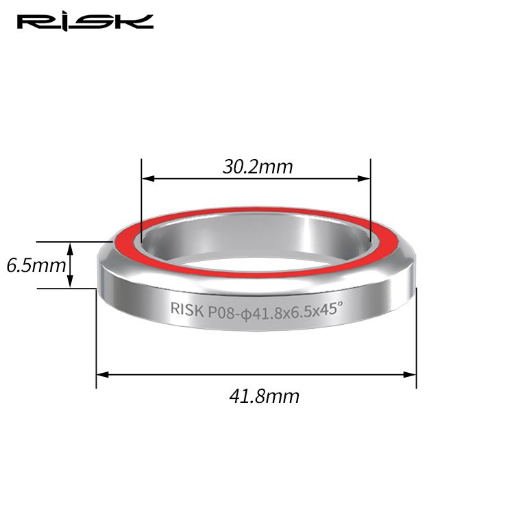 RISK Parts 41/41.8/42/47/49/51/52mm Bicycle 44mm Headset Bearing Conversion Kit Double Bearings