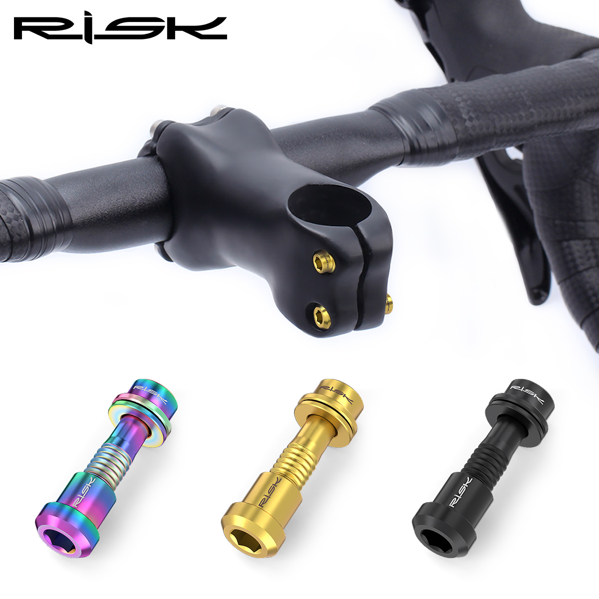 RISK Parts Mountain and Road Bike Titanium Alloy Stem Screws Carbon Fiber Integrated Drop Bars Fork Locking Nuts RT111-1/RT111-2