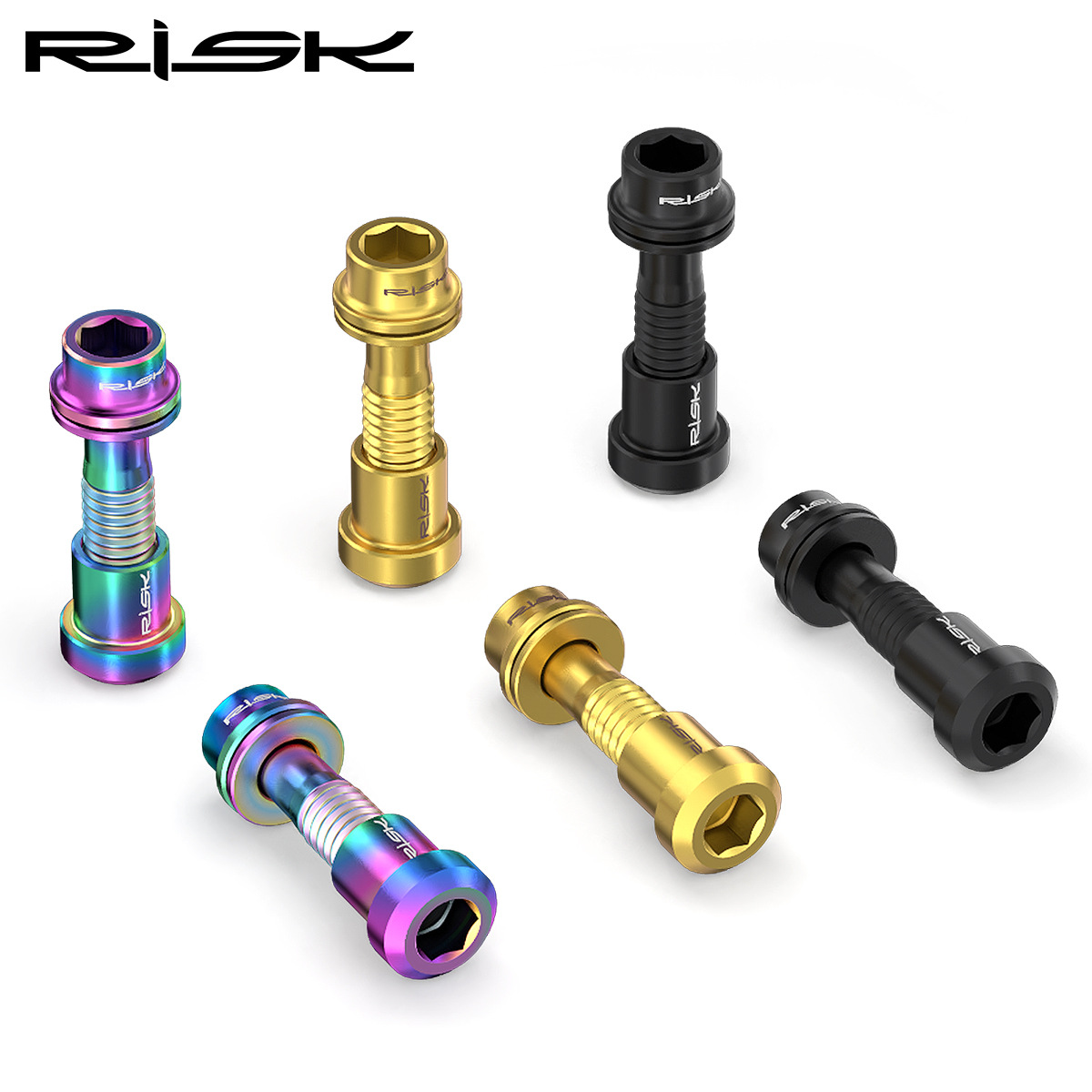 RISK Parts Mountain and Road Bike Titanium Alloy Stem Screws Carbon Fiber Integrated Drop Bars Fork Locking Nuts RT111-1/RT111-2