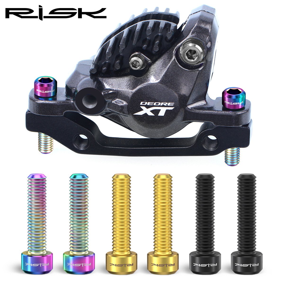 RISK Parts Mountain Road Bike M6x25mm Extended Disc Brake Clamp V-Brake Fixed Hub Titanium Alloy Screws RT039