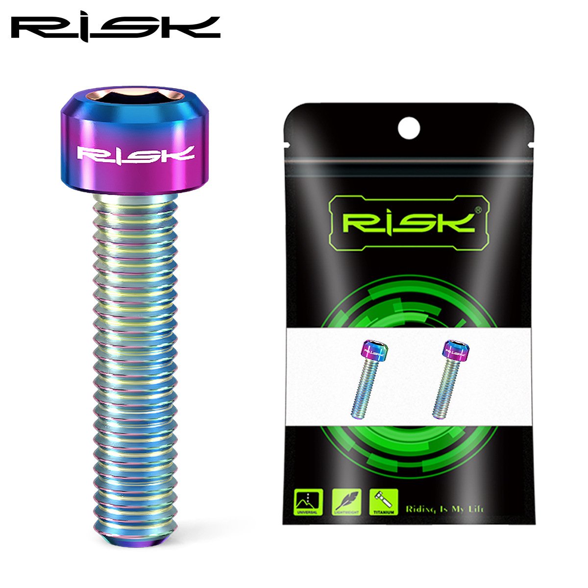 RISK Parts Mountain Road Bike M6x25mm Extended Disc Brake Clamp V-Brake Fixed Hub Titanium Alloy Screws RT039