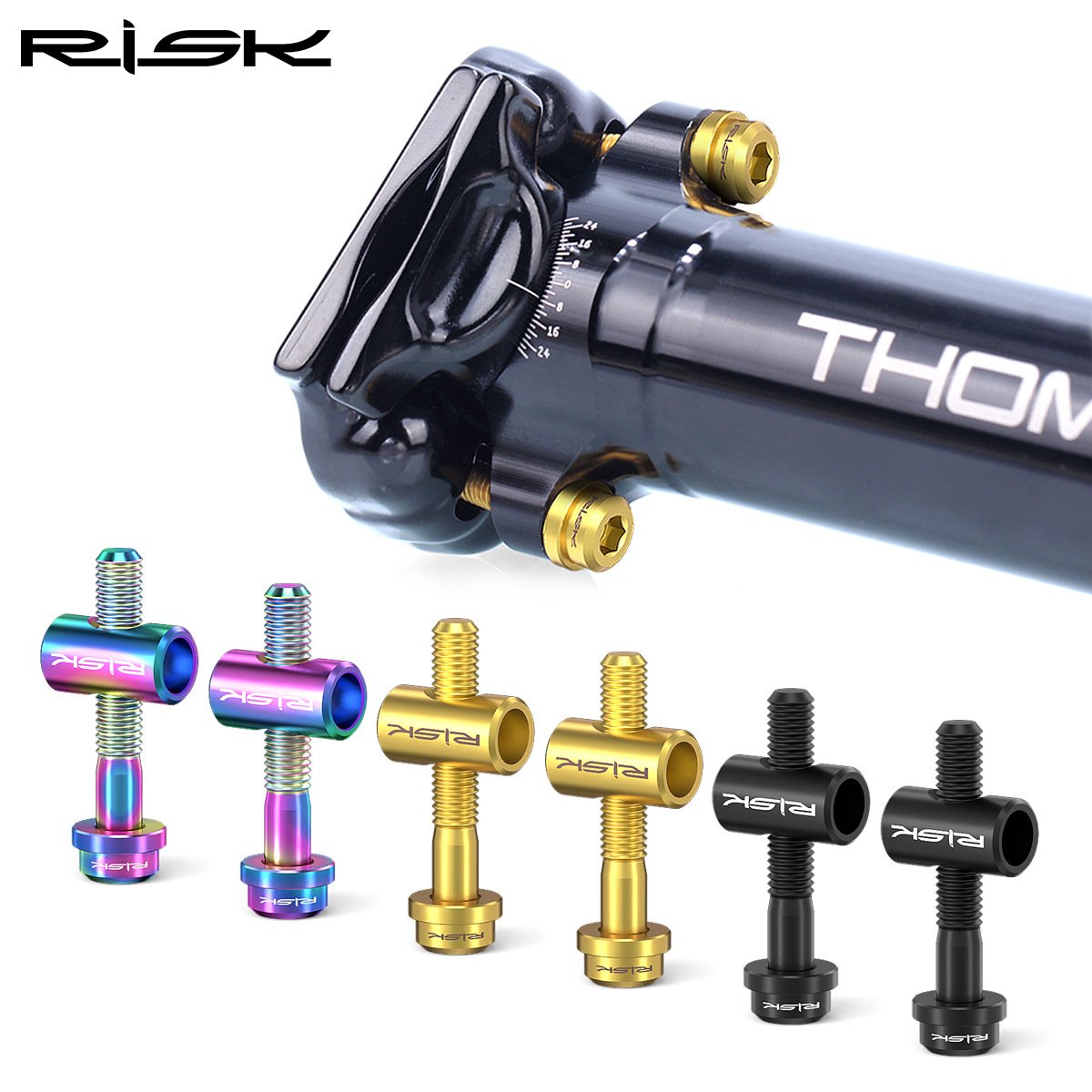 RISK Parts Titanium Alloy Stem M5x30/40mm Handlebar Seatpost Fixed Screws RT029/RT030
