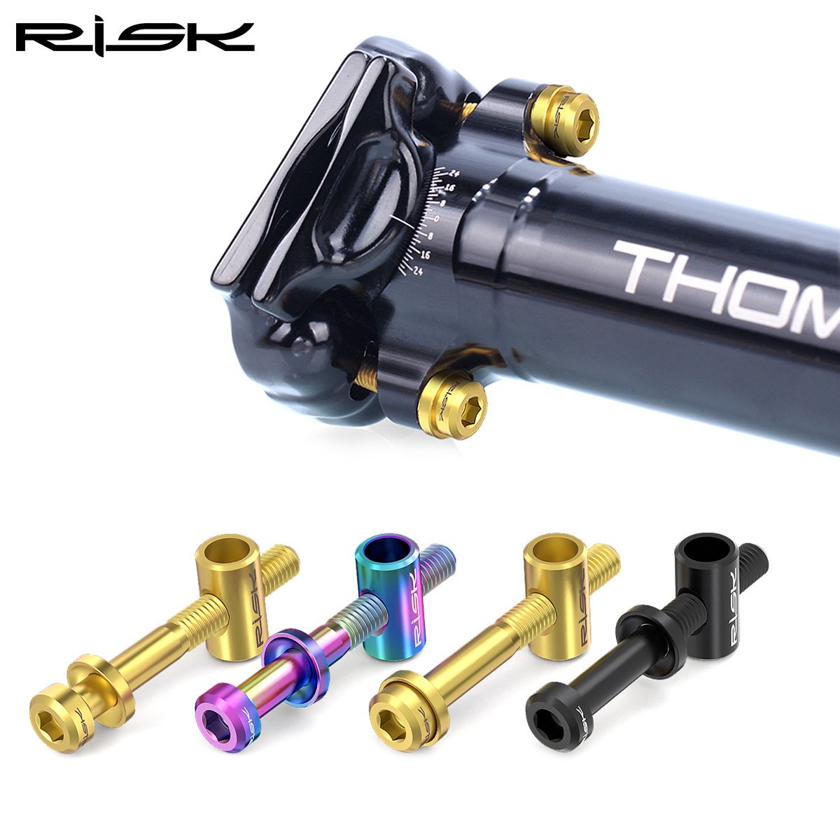 RISK Parts Titanium Alloy Stem M5x30/40mm Handlebar Seatpost Fixed Screws RT029/RT030
