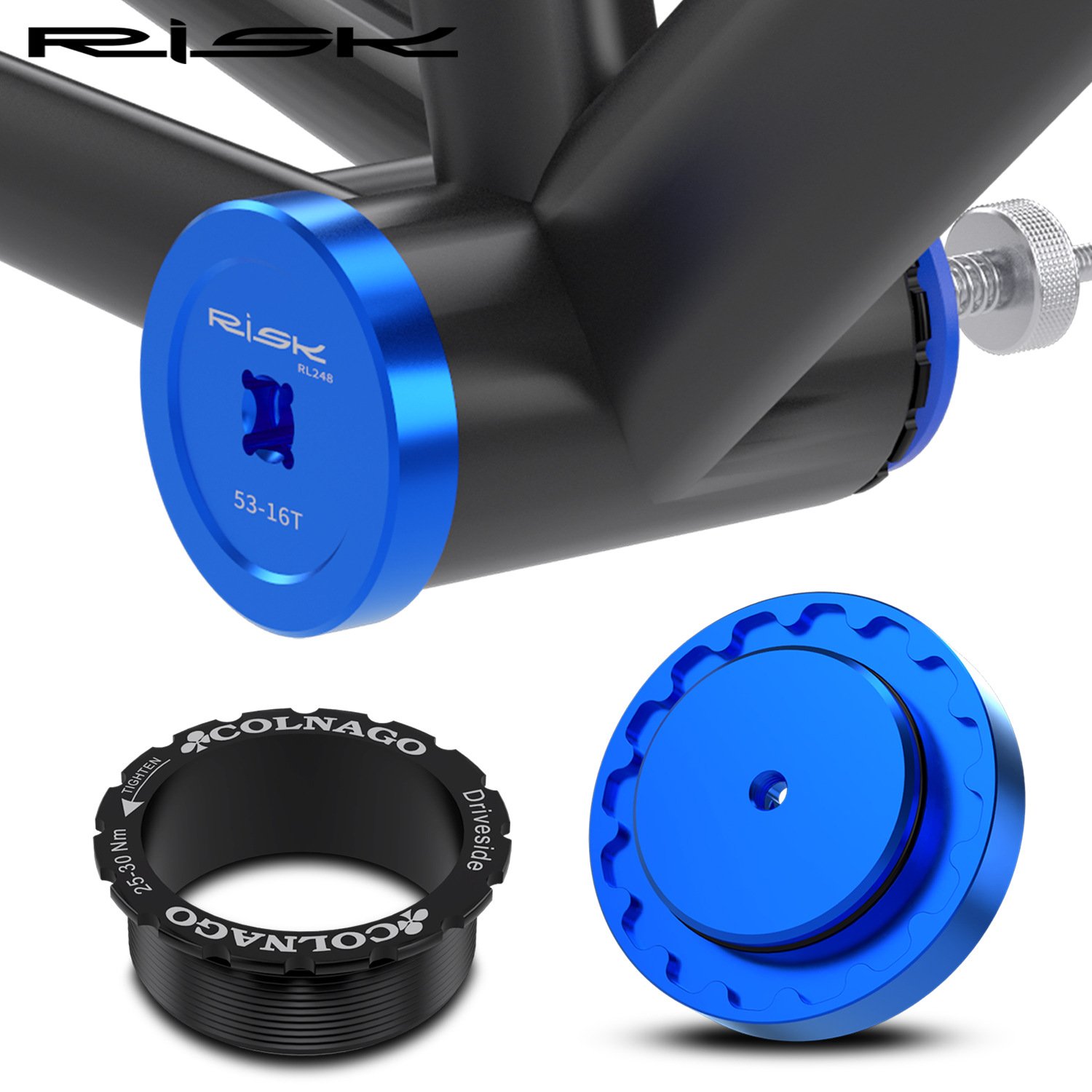 RISK Parts Bicycle Crankset T45 Threaded Axle Sleeve Removal and Installation Tool Maintenance Axle Wrench RL246 RL247 RL248