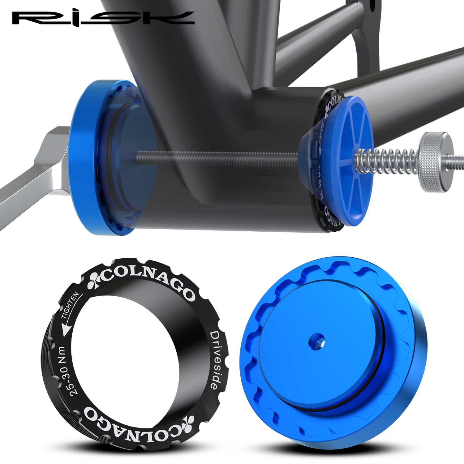 RISK Parts Bicycle Crankset T45 Threaded Axle Sleeve Removal and Installation Tool Maintenance Axle Wrench RL246 RL247 RL248