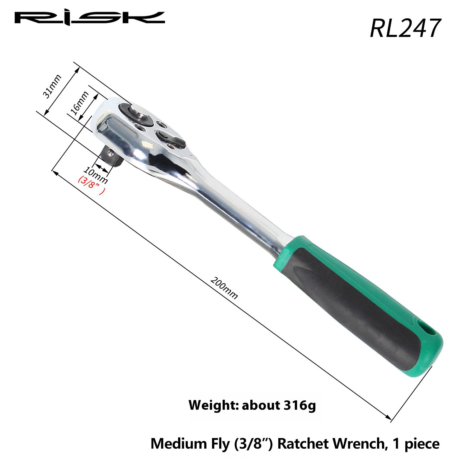 RISK Parts Bicycle Crankset T45 Threaded Axle Sleeve Removal and Installation Tool Maintenance Axle Wrench RL246 RL247 RL248